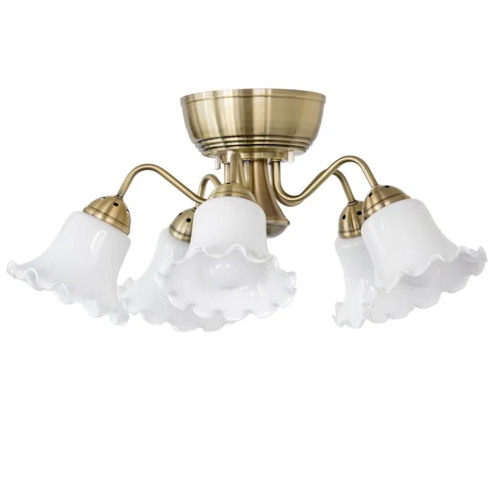 村上工作所 STERN シャンデリア フラワーガラス 5灯 リモコン 電球なし KMS-2006