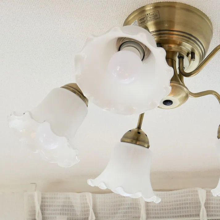 村上工作所 STERN シャンデリア フラワーガラス 5灯 リモコン 電球なし KMS-2006