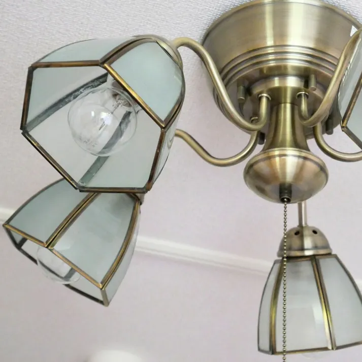 村上工作所 STERN シャンデリア ステンドグラスサークル 5灯 プルスイッチ 電球なし KMS-0002_FT