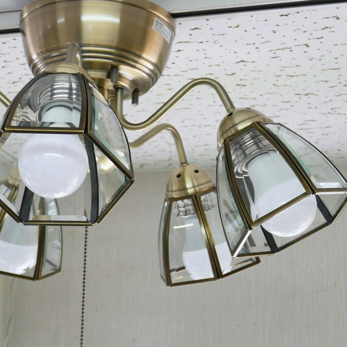 村上工作所 STERN シャンデリア ステンドグラスサークル 5灯 プル