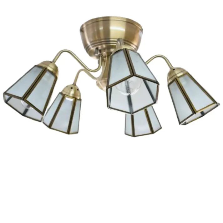 村上工作所 STERN シャンデリア ステンドグラスストレート 5灯 リモコン 電球なし KMS-2001_FT