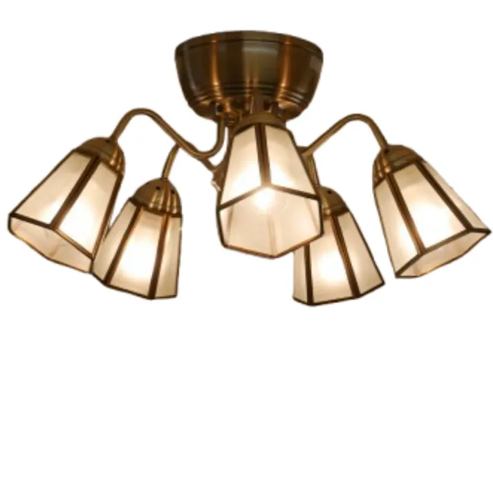 村上工作所 STERN シャンデリア ステンドグラスストレート 5灯 リモコン 電球なし KMS-2001_FT