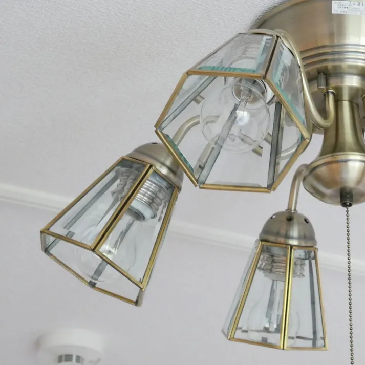 村上工作所 STERN シャンデリア ステンドグラスストレート 5灯 プルスイッチ 電球なし KMS-0001_CL