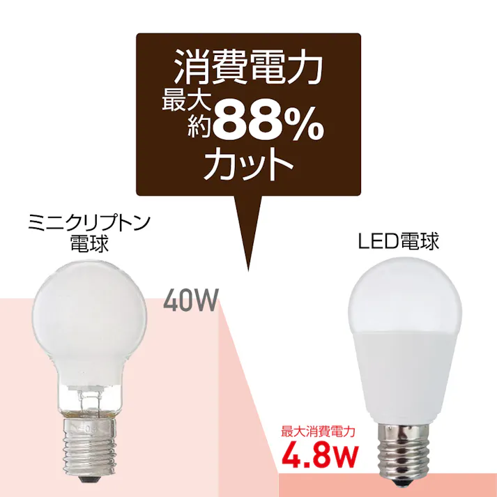 2個セット スタイルド(STYLED) 調光器対応 LED電球 E17 40W形相当 電球色 小形電球 広配光 密閉器具対応 HA4D17L2