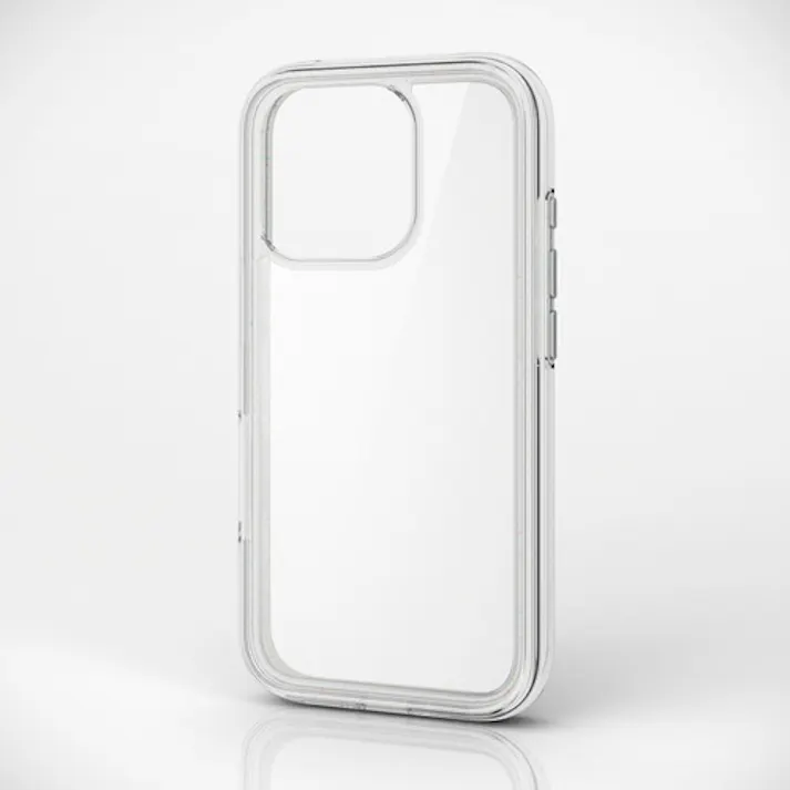 iPhone 16 Pro ケース ハイブリッド 衝撃吸収 リサイクルホワイト×クリア