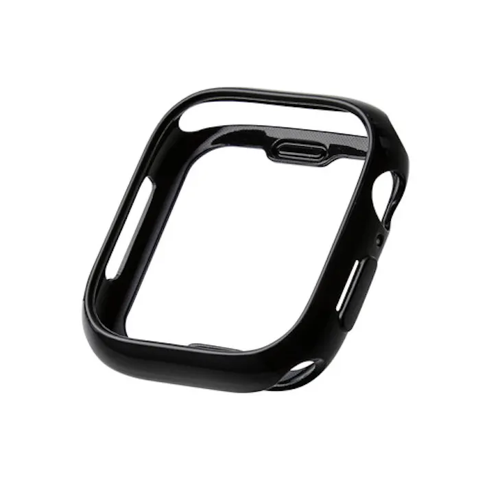 アップルウォッチ カバー 46mm バンパー ソフト 側面保護 黒