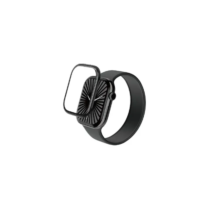 アップルウォッチ ガラス フィルム 【46mm】 高透明 極薄 0.15mm ブラック