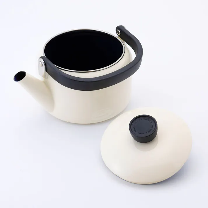 富士ホーロー 広口 ケトル ホーロー 2.0L ガス火 IH対応 CLF-2.0K【やかん ほうろう 琺瑯 IH 直火 麦茶 食洗機対応】 バニラ