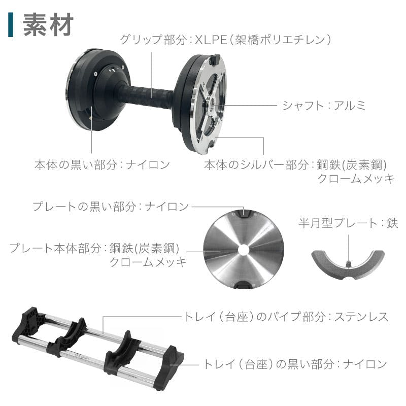 ライシン メタルダンベル 32kg 1kg刻み シルバー 2個 Lysin