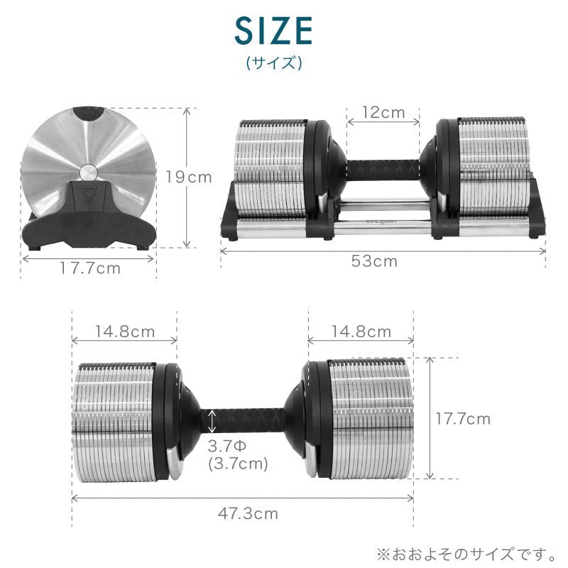 ライシン ヘリックスミラー 40kg 1kg刻み シルバー 2個 スタンド