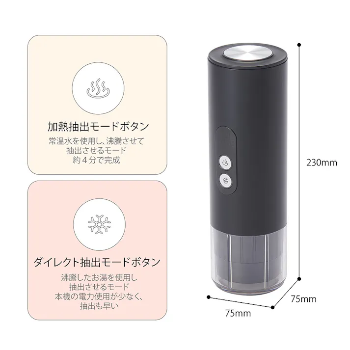 加熱式ポータブルエスプレッソメーカー 131-GC-CP020