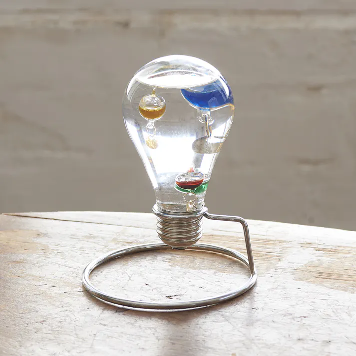 ガラスフロート温度計 電球 ひらめき ガリレオ温度計 333-208