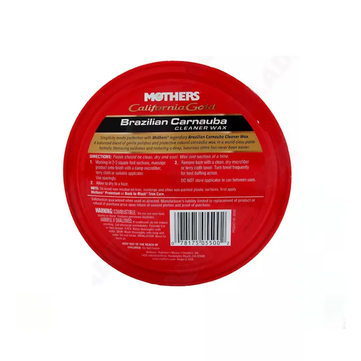 マザーズ(Mothers) カリフォルニアゴールド ブラジリアンカルナバクリーナーWAX ペースト 340g 塗装面の洗浄、艶出し、保護 ポリッシュとワックスの 2 in 1 #05500
