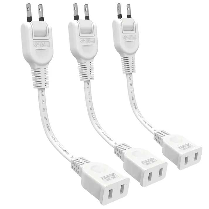 KOZUMUWAN 延長コード 電源タップ 10cm 断線に強い 180度回転プラグ すっきり配線 15A 1500W 耐寒 耐熱 トラッキング 火災予防 絶縁カバー 延長ケーブル スイングプラグ 電源増設 RoHS指令対応 省スペース ホワイト (3本入り)