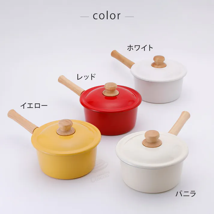 富士ホーロー ビームス シンプル ホーロー ソースパン 深型 18cm ガス火 IH対応 2.3L BMS 片手鍋 BMS-18SD【ホーロー鍋 琺瑯鍋 鍋 IH200V 琺瑯 蓋付き フタ付き 調理器具 キッチン用品 Clocca】 バニラ