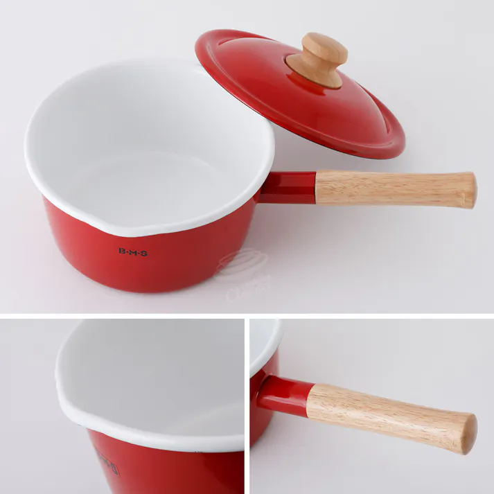 富士ホーロー ビームス シンプル ホーロー ソースパン 深型 18cm ガス火 IH対応 2.3L BMS 片手鍋 BMS-18SD【ホーロー鍋 琺瑯鍋 鍋 IH200V 琺瑯 蓋付き フタ付き 調理器具 キッチン用品 Clocca】 バニラ