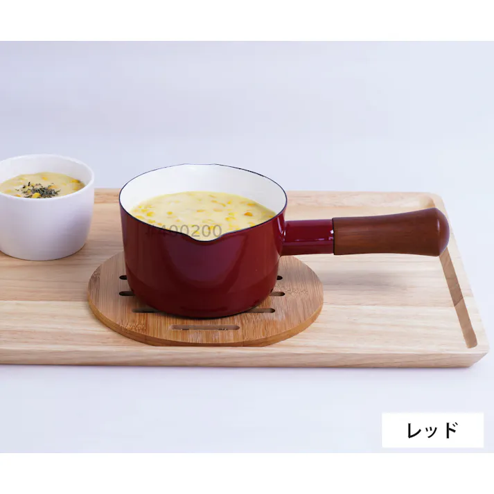 富士ホーロー ナチュール ミルクパン ホーロー 12cm ガス火専用 NA-12M【片手鍋 琺瑯 直火 離乳食 ほうろう 調理器具】 レッド