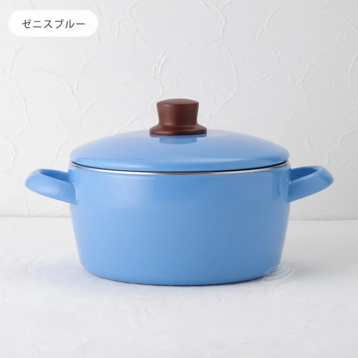 富士ホーロー ナチュール キャセロール IH対応 ホーロー フタ付き 20cm NA-20W【両手鍋 蓋 琺瑯 直火 IH ほうろう 調理器具】 ホワイト