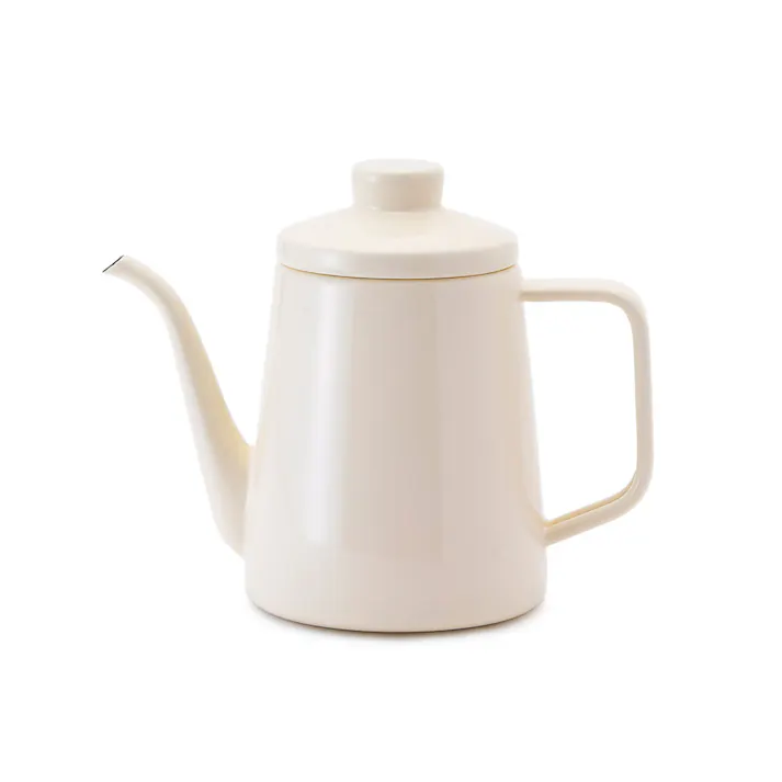 富士ホーロー ドリップポット ホーロー 1.0L ガス火 IH対応 ソリッド【琺瑯 ポット 細口 直火 IH 1リットル コーヒー ドリップ 道具】 バニラ