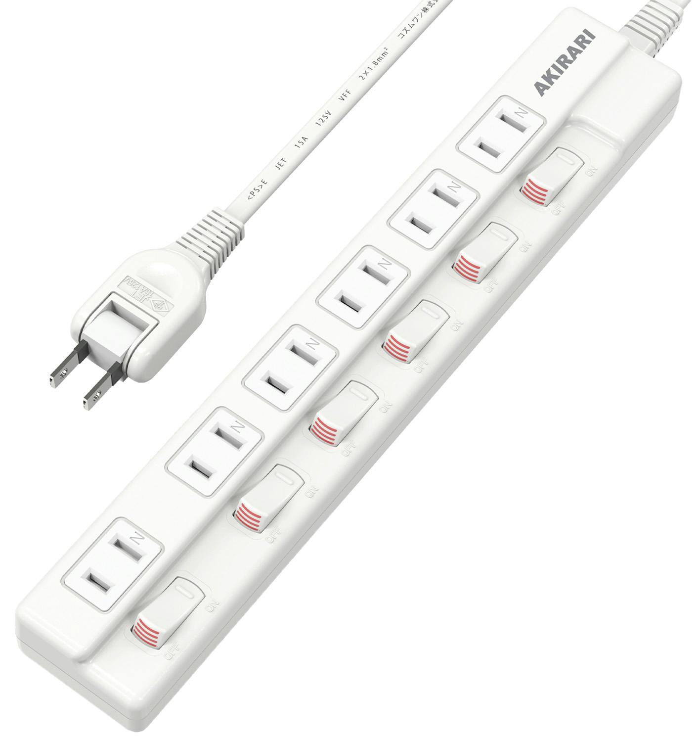 KOZUMUWAN 電源タップ 6口 2m ホワイト 雷ガード 無灯タイプ 独立スイッチ 壁掛け スイッチタップ すき間 180度スイングプラグ ほこり防止シャ 生活家電 KOZUMUWAN 電源タップ 6口 2m ホワイト 雷ガード 無灯タイプ 独立スイッチ 壁掛け スイッチタップ すき間 180度スイングプラグ ほこり防止シャ 生活家電