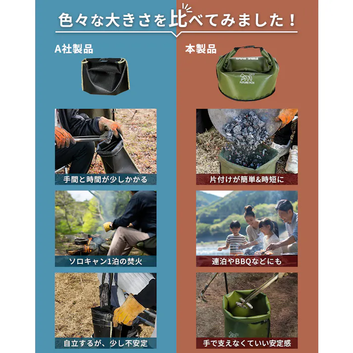 FUTURE FOX アッシュバッグ FIRE BAG 燃えカス収納袋 火消し袋