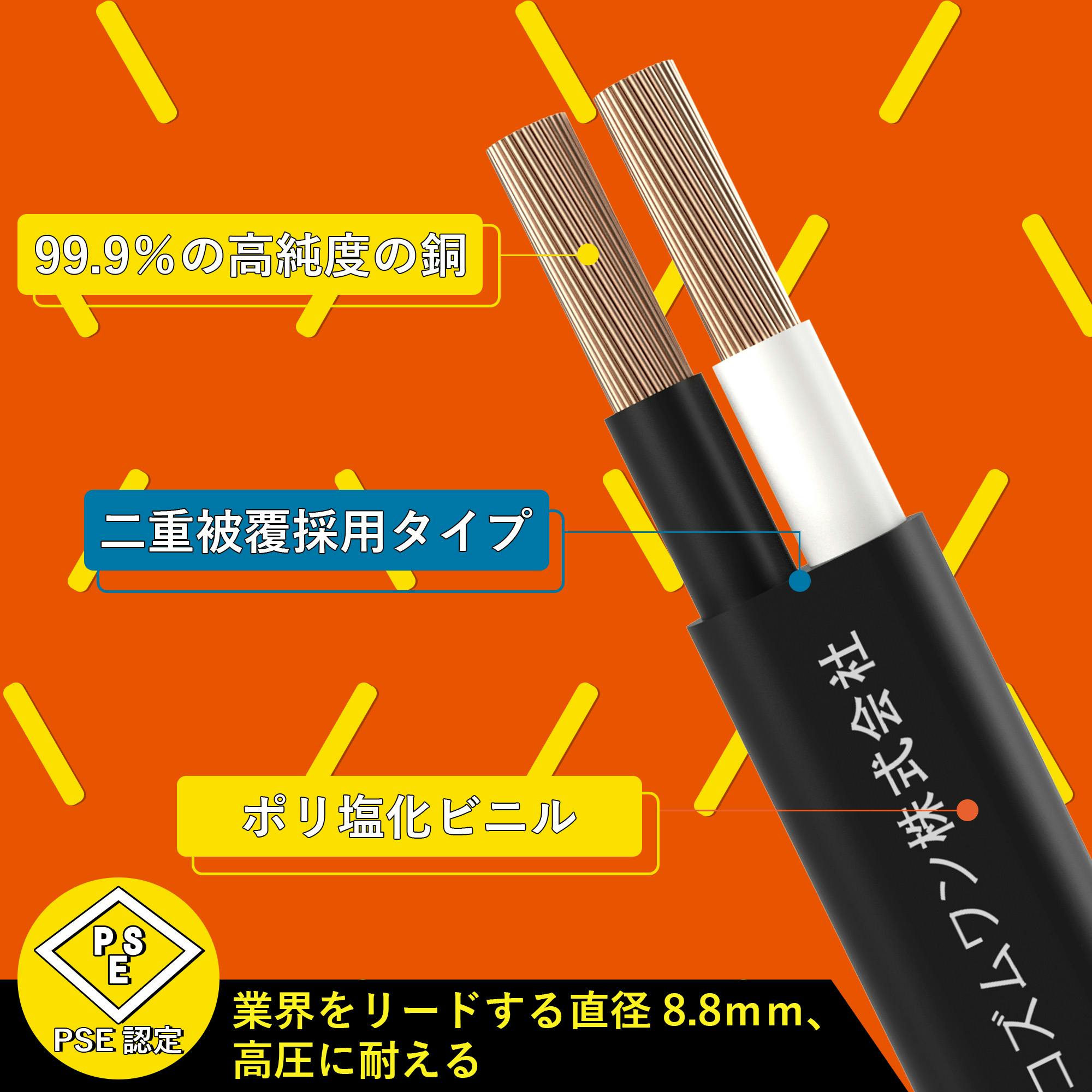 KOZUMUWAN 延長コード 20m 延長ケーブル 連結可 電源ケーブル 電源