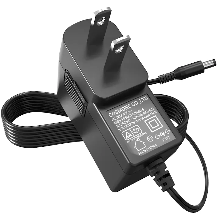 KOZUMUWAN ACアダプター 12V 0.5A 6W 電源アダプター 大手メーカーOEM社製品 汎用 センタープラス スイッチング式 出力プラグ外径5.5mm(内径2.1mm) 電気安全法PSE適合品 (0.5A)
