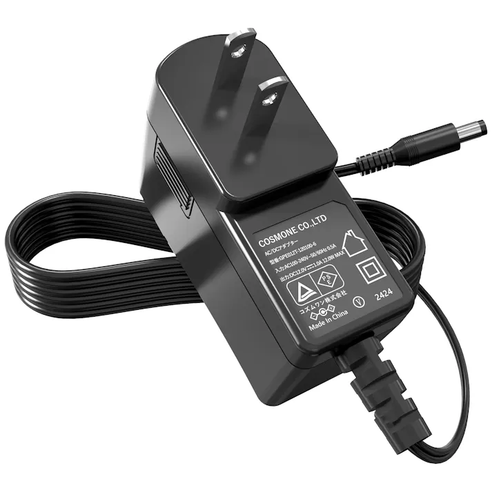 KOZUMUWAN ACアダプター 12V 1A 12W 電源アダプター 大手メーカーOEM社製品 汎用 センタープラス スイッチング式 出力プラグ外径5.5mm(内径2.1mm) 電気安全法PSE適合品 (1A)