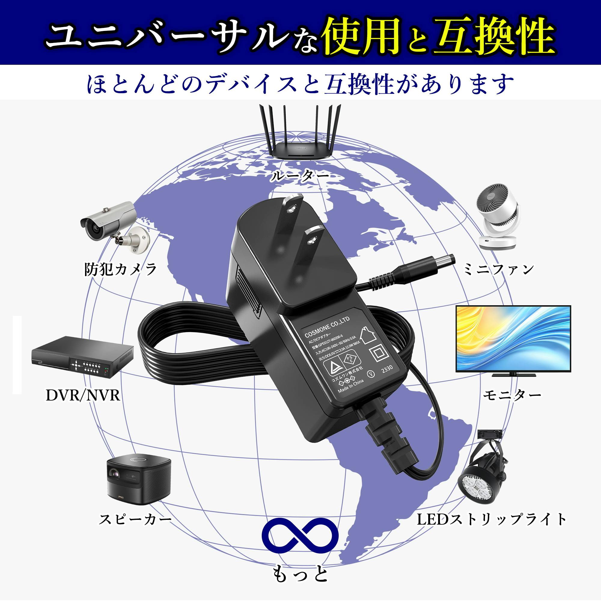 ねこみん ACVS ＋ ACEL 2点セット KOZUMUWAN ACアダプター 6V 2A 12W 電源アダプター 大手メーカー