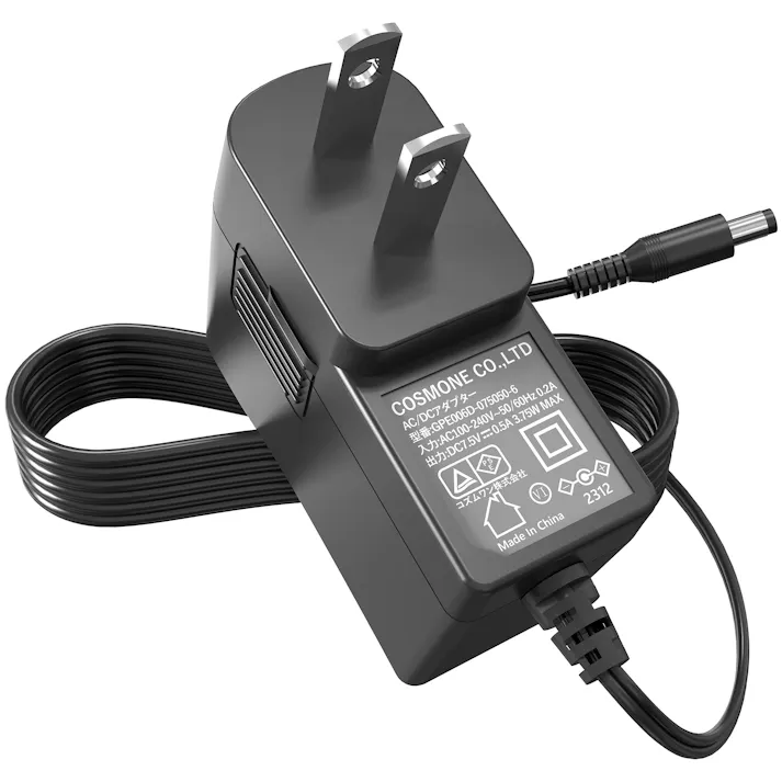 KOZUMUWAN ACアダプター 7.5V 0.5A 3.75W 電源アダプター 大手メーカーOEM社製品 汎用 センタープラス スイッチング式 出力プラグ外径5.5mm(内径2.1mm) 電気安全法PSE適合品 (0.5A)