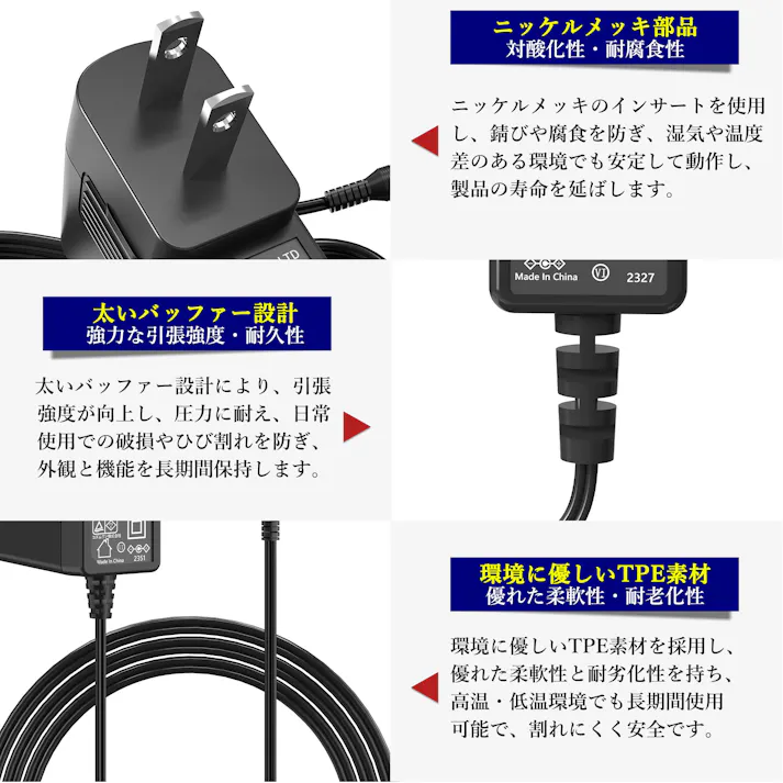 KOZUMUWAN ACアダプター 7.5V 1A 7.5W 電源アダプター 大手メーカーOEM社製品 汎用 センタープラス スイッチング式 出力プラグ外径5.5mm(内径2.1mm) 電気安全法PSE適合品 (1A)