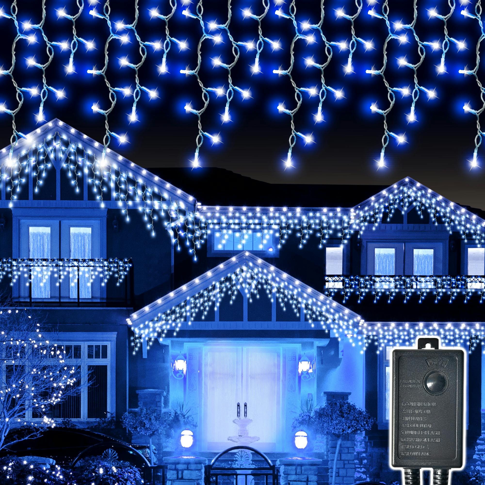 KOZUMUWAN イルミネーション つらら LED 120球 5m クリスマス ライト 連結可能 室内 屋外 コンセント式 コントローラー付き メモリー機能 イルミネーション KOZUMUWAN イルミネーション つらら LED 120球 5m クリスマス ライト 連結可能 室内 屋外 コンセント式 コントローラー付き メモリー機能 イルミネーション