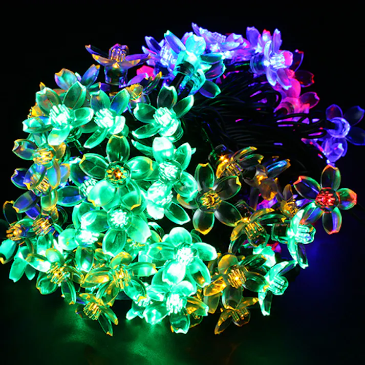 KOZUMUWAN LEDイルミネーション 桜 さくら 10m 100球 コントローラー付き 屋外 防雨 ガーデン 高輝度 クリスマス/ハロウィン/パーティー/バレンタインデー/新年/祝日/室外/室内/庭対応 りライト ガーデン 装飾ライト (ブラックコード, 4色ミックス)