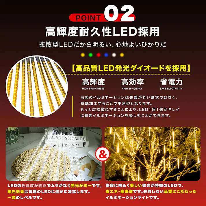 KOZUMUWAN スノーフォールライト 50CM×10本 540球 イルミネーション ストリングライト ストレート LED ライト クリスマスライト スノードロップライト 流れ星 飾り DIY電飾 ライト 電飾 街灯 庭園灯 ledライト ツラライルミネーション (ブルー)