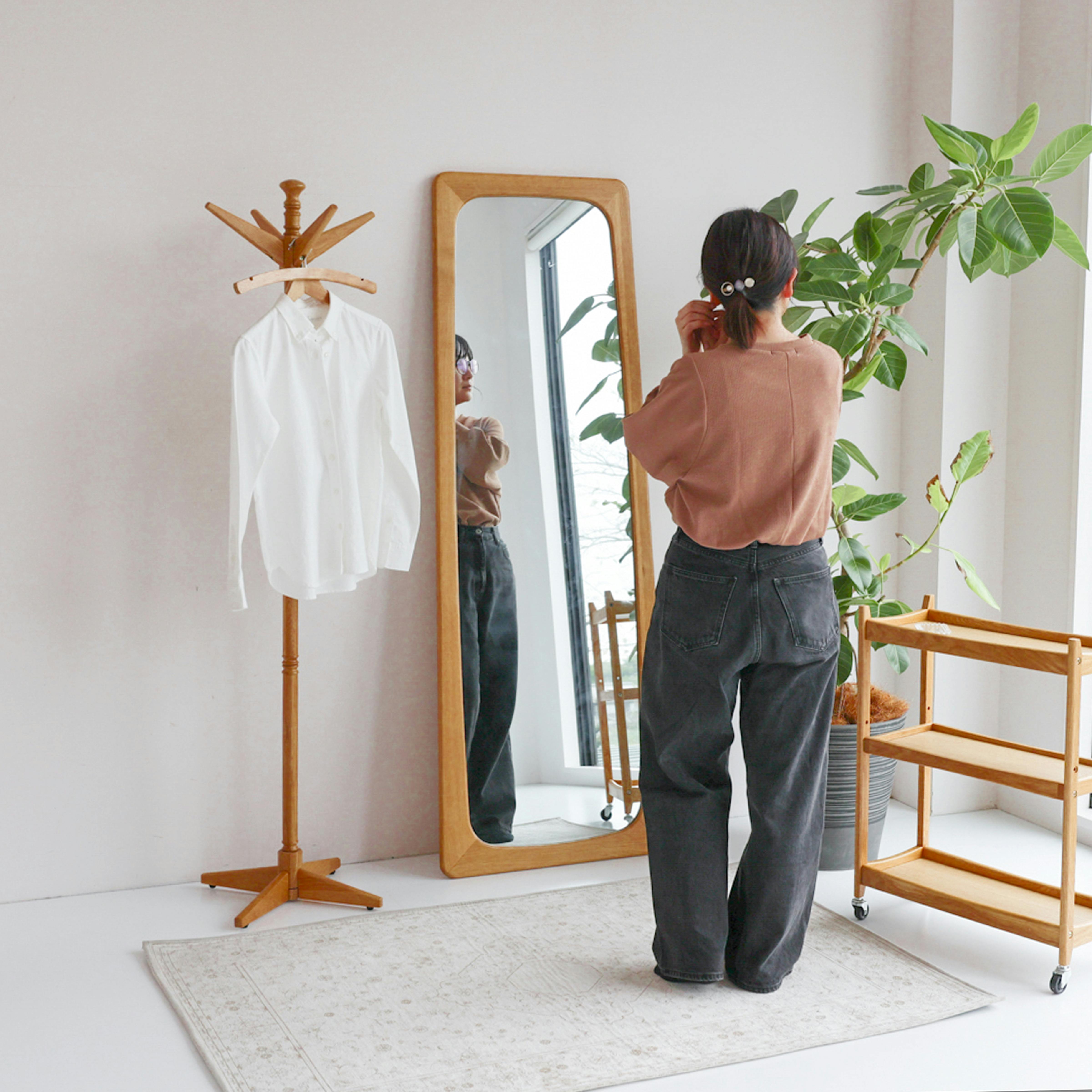 鏡　ヴィンテージ　５０×７０cm ヴィンテージウッドデザイン AL MIRROR 90×180cm | 家具・インテリア