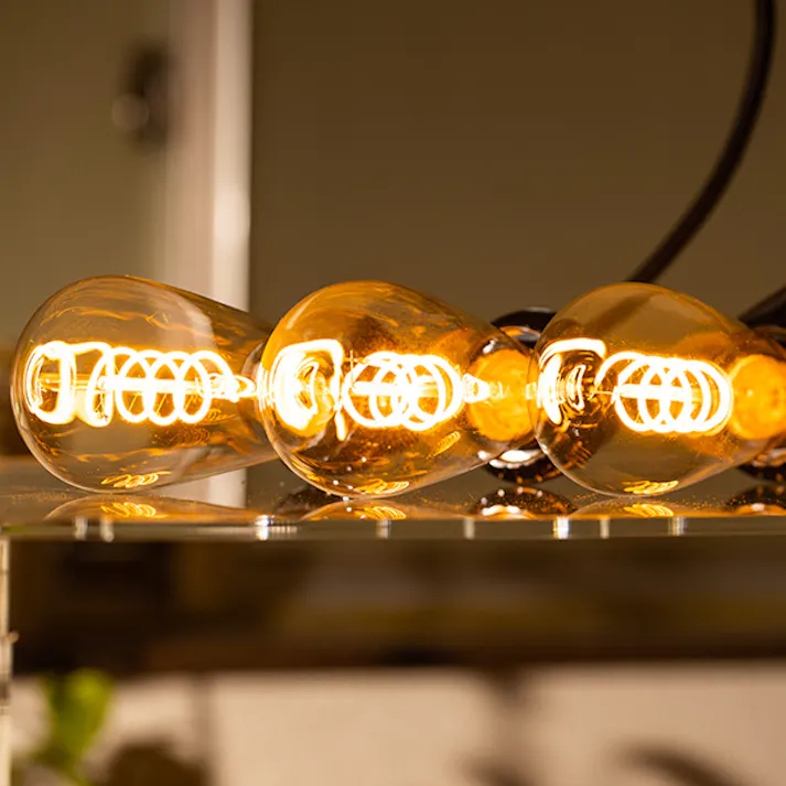 LED電球 E26 20-30形相当 高演色Ra95 エジソン電球 スパイラル 濃い電球色2200K BD-0426ST64-SPIRAL