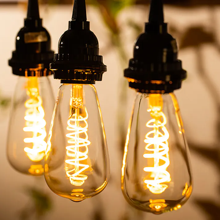 LED電球 E26 20-30形相当 高演色Ra95 エジソン電球 スパイラル 濃い電球色2200K BD-0426ST64-SPIRAL