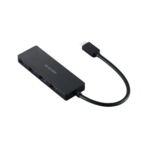 Type-C ハブ USB3.2 Gen1 USB-A ×4 バスパワー ケーブル長15cm ブラック パソコン・周辺機器 Type-C ハブ USB3.2 Gen1 USB-A ×4 バスパワー ケーブル長15cm ブラック パソコン・周辺機器