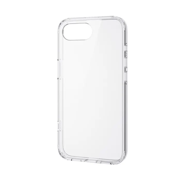 iPhone 16e ケース ハイブリッド メタルステッカー付 黄変防止 クリア