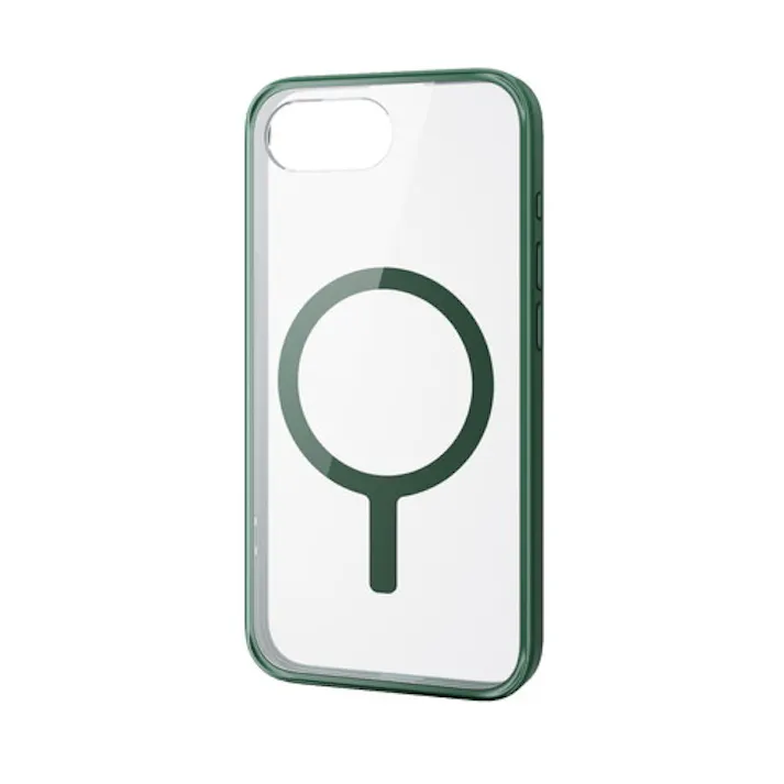 iPhone 16e ケース ハイブリッド カメラレンズ保護設計 ディープグリーン