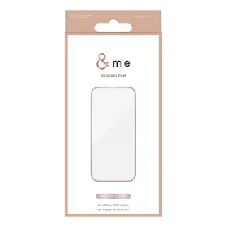 iPhone 16e ガラスフィルム 高透明 全面保護 メタリックピンク