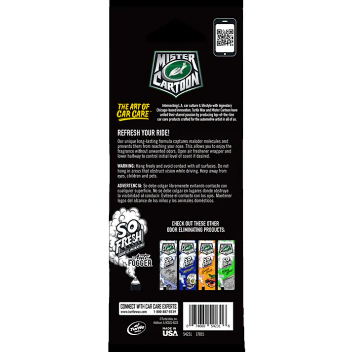 タートルワックス(Turtle Wax) Mister Cartoon ペーパーエアフレッシュナー ”New Ride” 3コ入り TW-54231 芳香剤 車内 室内