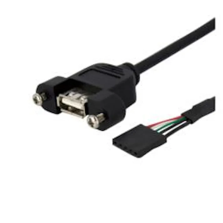 USBケーブル/パネルマウント型/A-IDC/91cm/USB 2.0/メス・メス