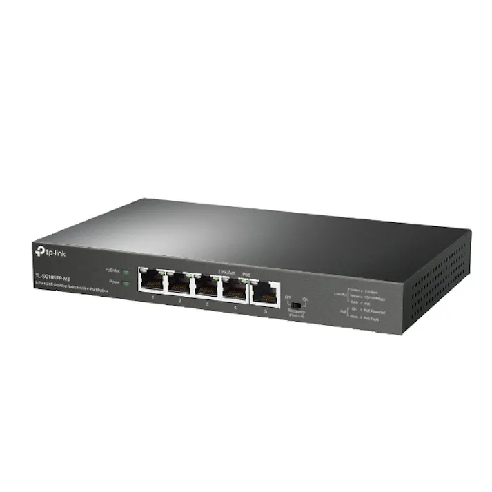 5ポート2.5G デスクトップスイッチ(PoE++4ポート搭載)