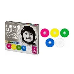 音楽用CD-R、録音時間80分、カラーレーベル、5枚パック、1枚ずつプラケース CD・DVD・ブルーレイディスク 音楽用CD-R、録音時間80分、カラーレーベル、5枚パック、1枚ずつプラケース CD・DVD・ブルーレイディスク