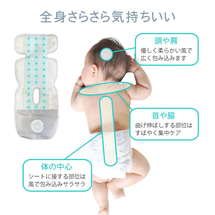 ベビーカーシート ファン付き 暑さ対策 メッシュ 扇風機 夏 丸洗い可 暑い日も涼しく快適 SunRuck SR-SCP-08 グレー