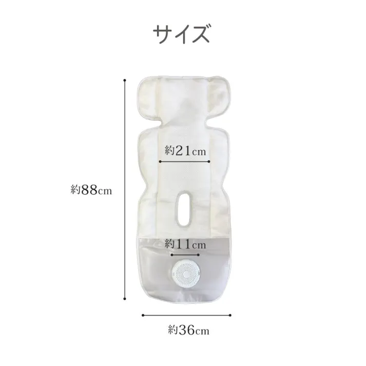 ベビーカーシート ファン付き 暑さ対策 メッシュ 扇風機 夏 丸洗い可 暑い日も涼しく快適 SunRuck SR-SCP-08 グレー