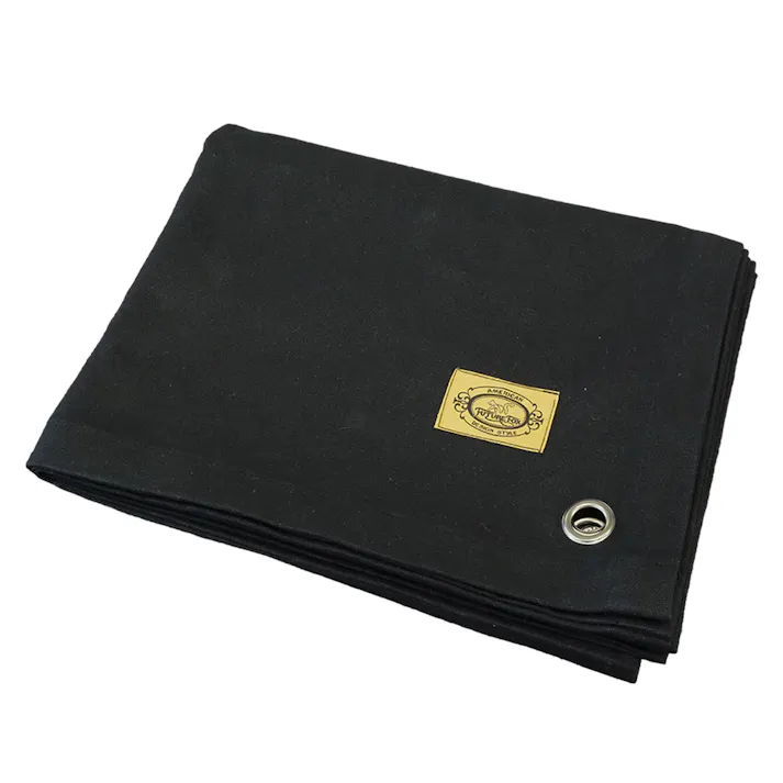 FUTURE FOX グランドシート テントシート 帆布 無骨 撥水加工 ソロキャンプ 208×135cm 大型 (ブラック)