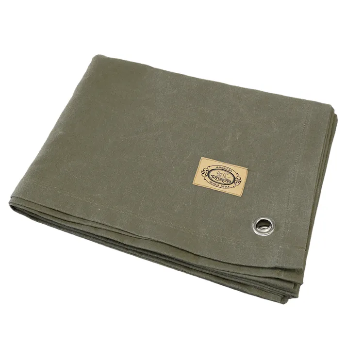 FUTURE FOX グランドシート テントシート 帆布 無骨 撥水加工 ソロキャンプ 208×135cm 大型 (オリーブ)