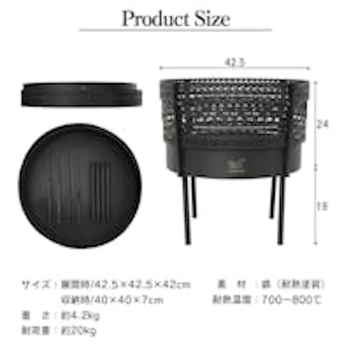 FUTURE FOX 組立式 ナバホ柄焚き火台 焚火台 焚き火台 おしゃれ コンパクト 収納袋付き